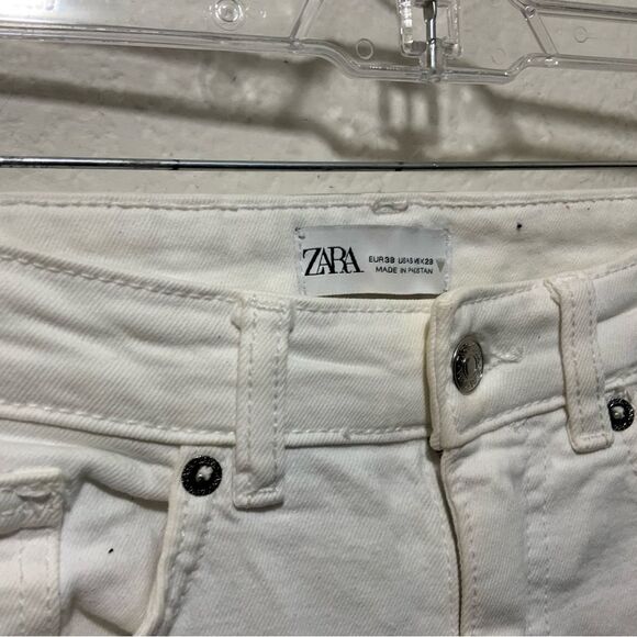 ZW COLLECTION HIGH WAIST CROPPED BOOTCUT JEANS Frayed Hem - Picture 5 of 10